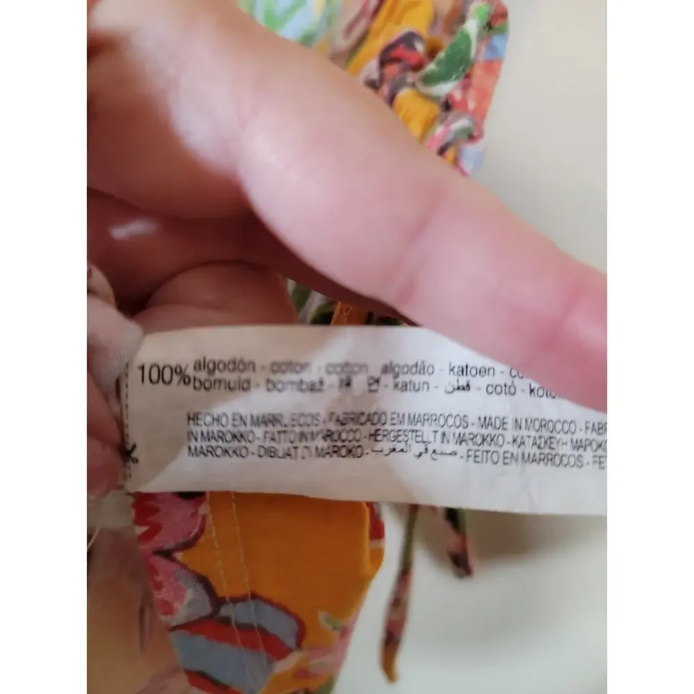 Zara Yellow Tropical Floral Print Mini Dress - Picture 7 of 8